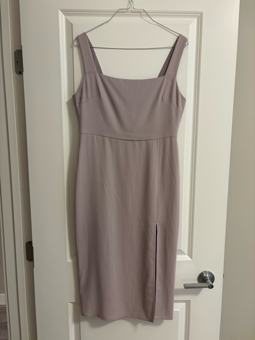 Babaton Dusty Mauve Square-Neck Midi Dress